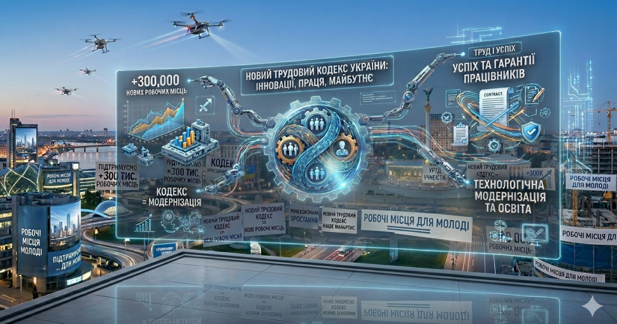 Новий Трудовий кодекс може створити понад 300 тис. нових робочих місць, прогнозує Міністерство економіки України